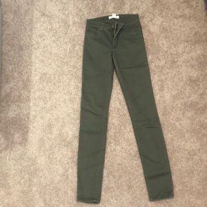 High waisted green jeggings